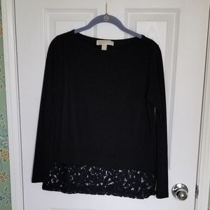 Michael Kors Long Sleeves Top with Lace Tram bottom